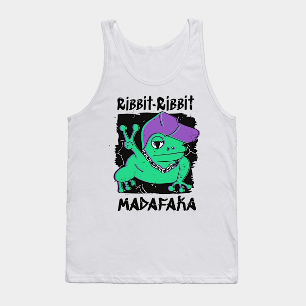 Ribbit Madafaka Funny Frog Lover Tank Top by Visual Vibes